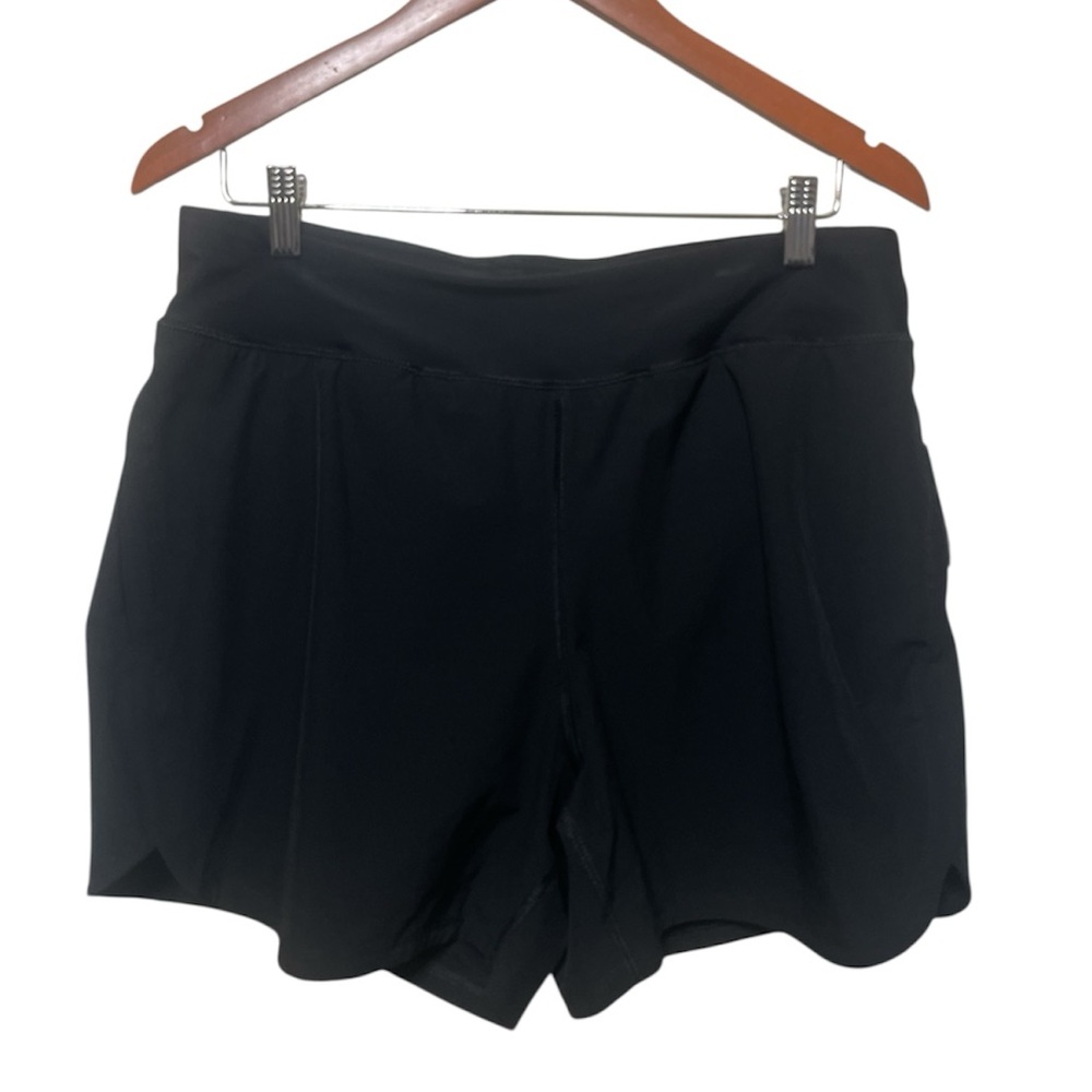 LANDS' END Swim Shorts 5" Inner Panty UPF 50 Bottoms Pockets | Black | M